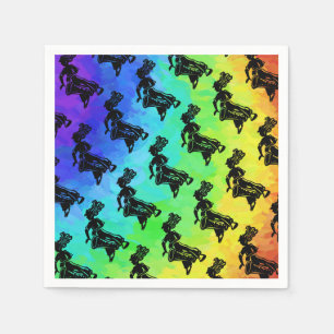 New York Boogie Nights Drum Rainbow Paper Napkins
