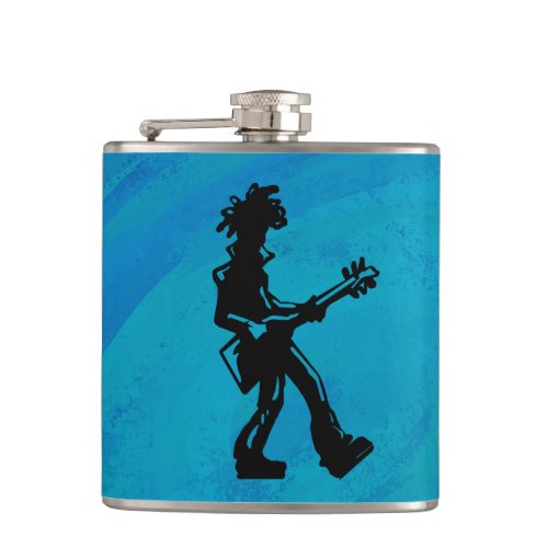 New York Boogie Nights Guitar Blue Flask