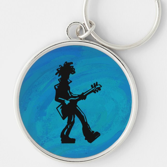 New York Boogie Nights Guitar Blue Keychain (Front)