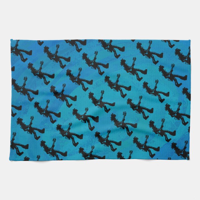 New York Boogie Nights Guitar Blue Towel (Horizontal)