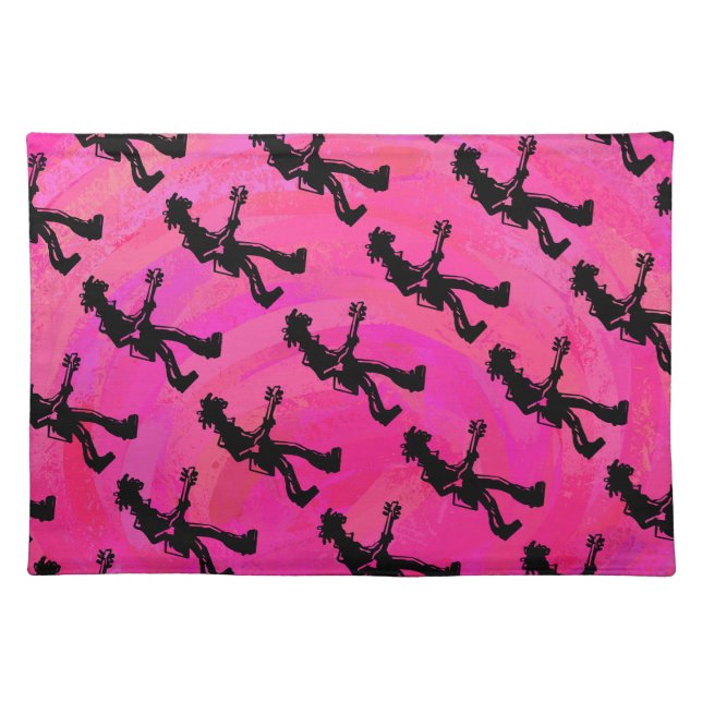 New York Boogie Nights Guitar Hot Pink Placemat (Front)