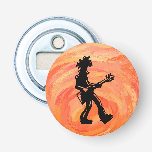 New York Boogie Nights Guitar Orange Bottle Opener (Front)