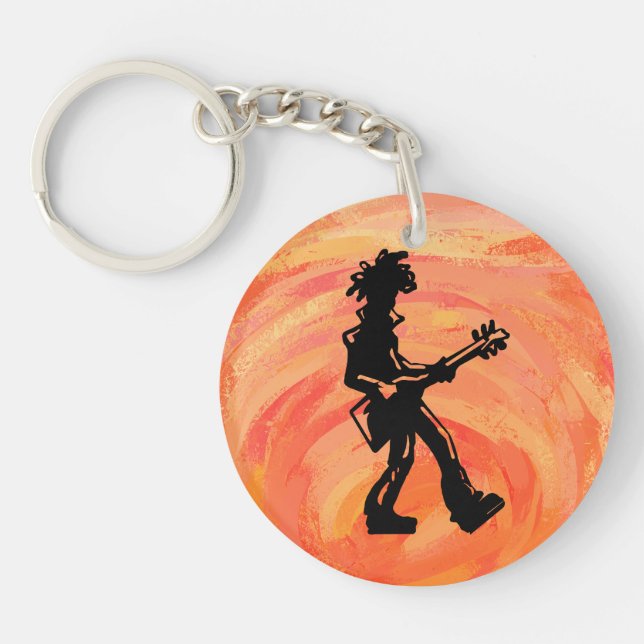 New York Boogie Nights Guitar Orange Keychain (Front)