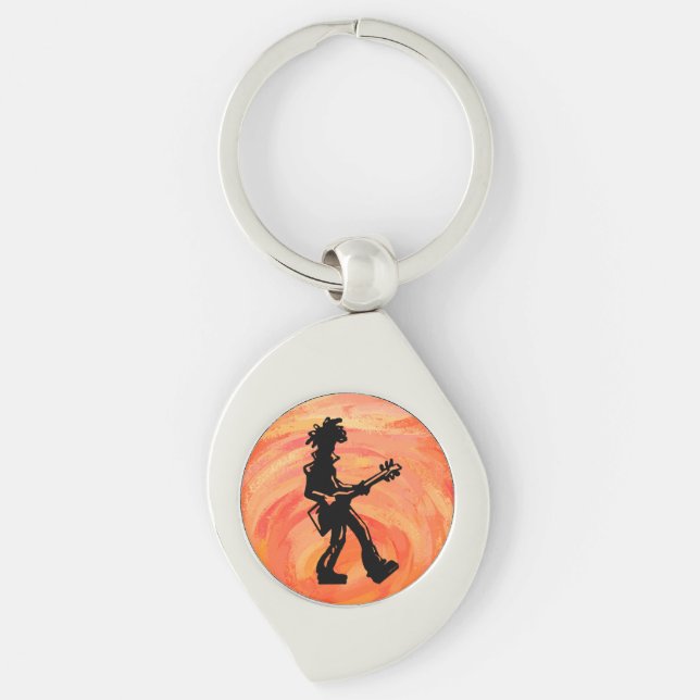 New York Boogie Nights Guitar Orange Keychain (Front)