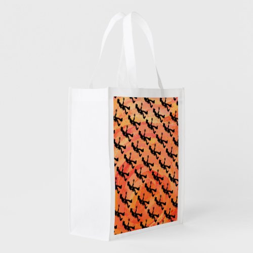 New York Boogie Nights Guitar Orange Reusable Grocery Bag