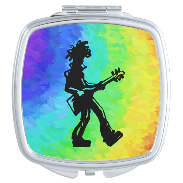 New York Boogie Nights Guitar Rainbow Makeup Mirror (Front)
