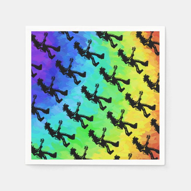 New York Boogie Nights Guitar Rainbow Napkins (Front)