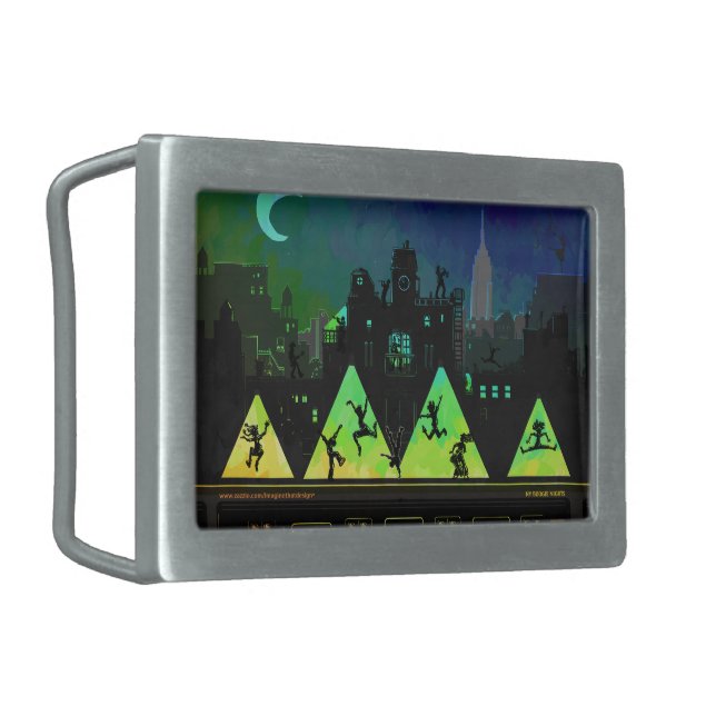 New York Boogie Nights Rectangular Belt Buckle (Front Left)