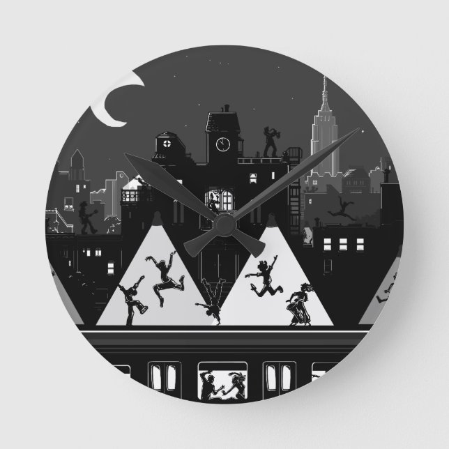 New York Boogie Nights Round Clock (Front)