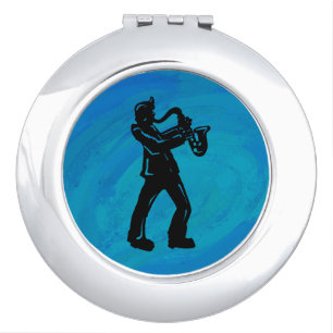 New York Boogie Nights Saxophone Blue Vanity Mirror