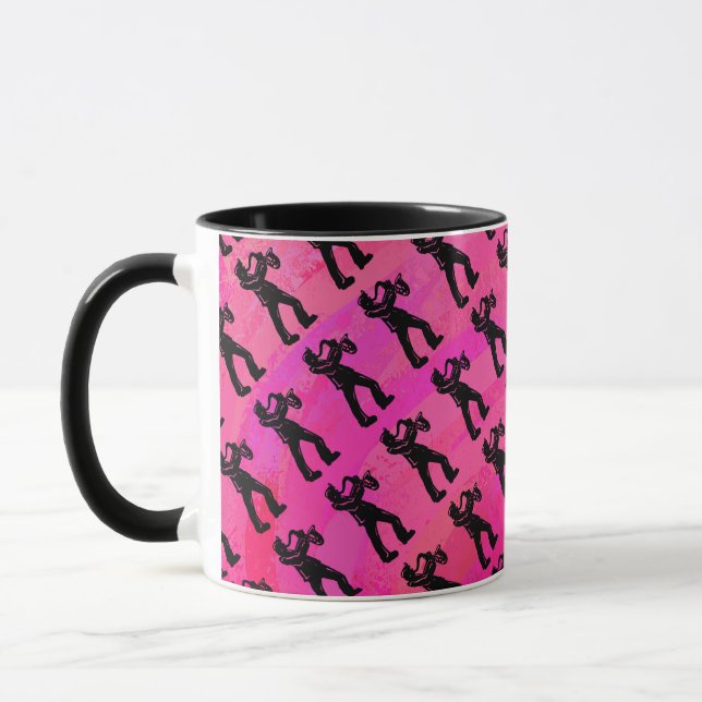 New York Boogie Nights Saxophone Hot Pink Mug (Left)