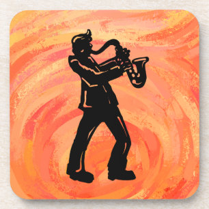 New York Boogie Nights Saxophone Orange Coaster