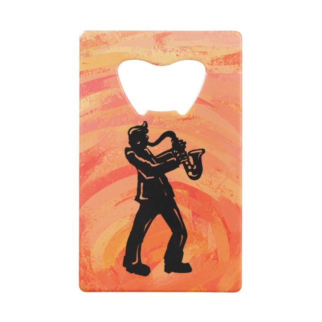 New York Boogie Nights Saxophone Orange Credit Card Bottle Opener (Back)