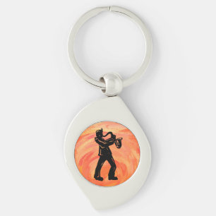New York Boogie Nights Saxophone Orange Keychain
