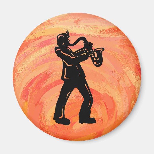 New York Boogie Nights Saxophone Orange Magnet (Front)