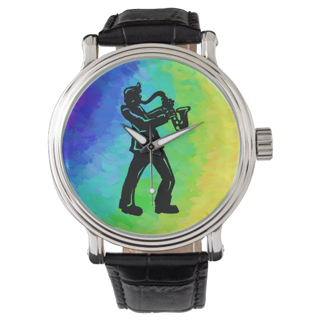 New York Boogie Nights Saxophone Rainbow Watch (Front)