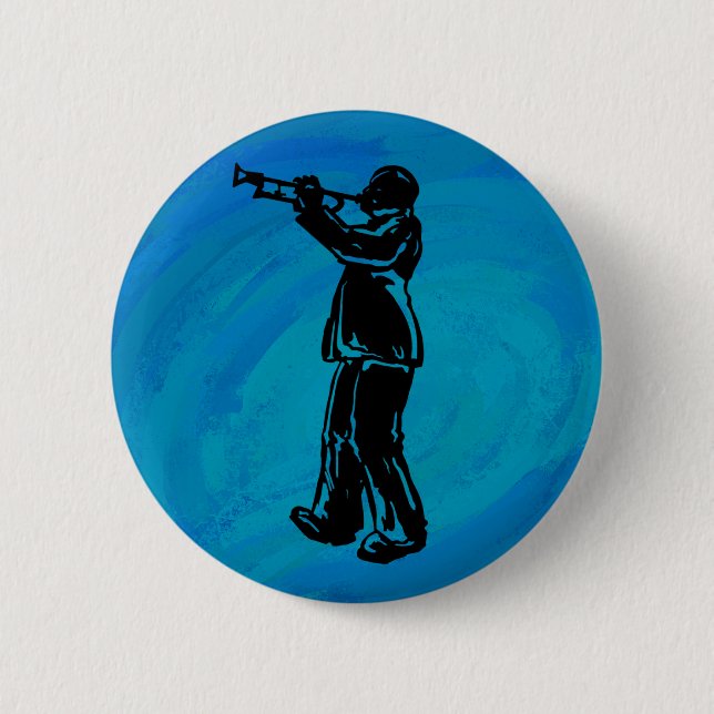 New York Boogie Nights Trumpet Blue Button (Front)