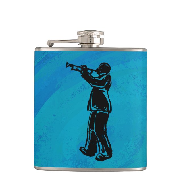 New York Boogie Nights Trumpet Blue Flask (Front)