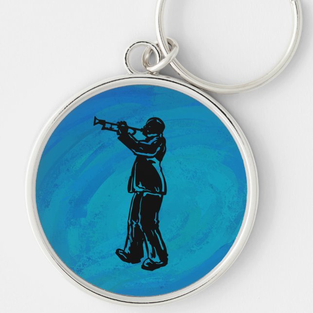 New York Boogie Nights Trumpet Blue Keychain (Front)