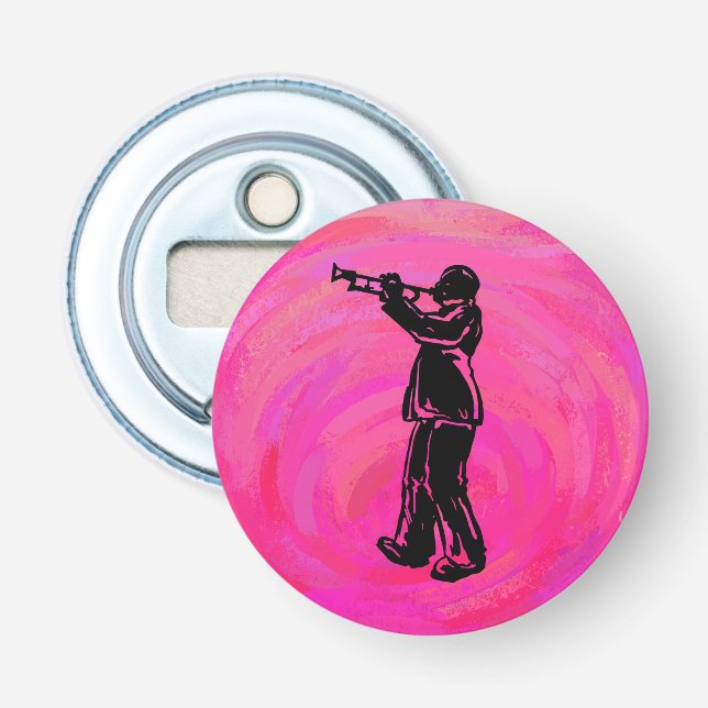 New York Boogie Nights Trumpet Hot pink Bottle Opener (Front)