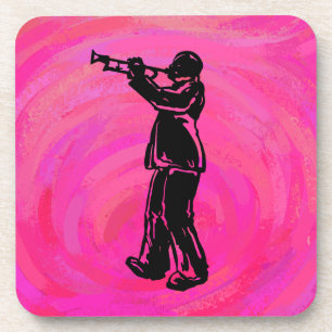 New York Boogie Nights Trumpet Hot pink Coaster