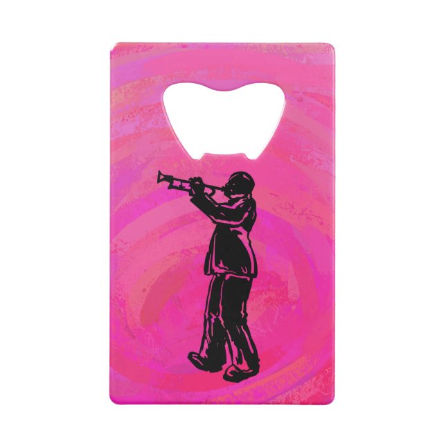 New York Boogie Nights Trumpet Hot pink Credit Card Bottle Opener (Back)
