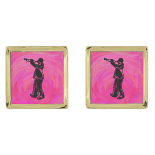 New York Boogie Nights Trumpet Hot pink Cufflinks