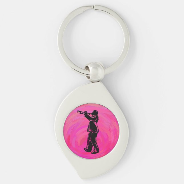 New York Boogie Nights Trumpet Hot pink Keychain (Front)