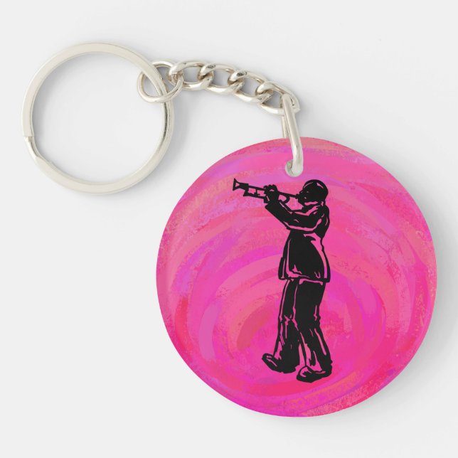 New York Boogie Nights Trumpet Hot pink Keychain (Front)