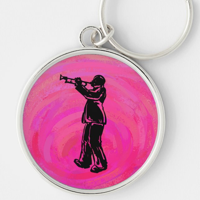 New York Boogie Nights Trumpet Hot pink Keychain (Front)