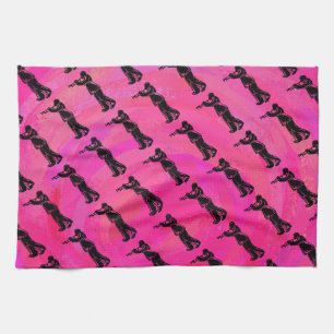 New York Boogie Nights Trumpet Hot pink Kitchen Towel