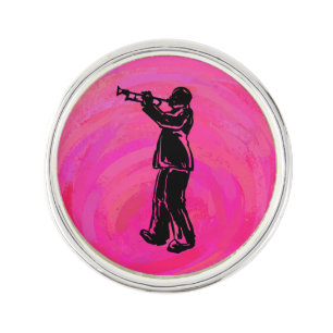 New York Boogie Nights Trumpet Hot pink Lapel Pin