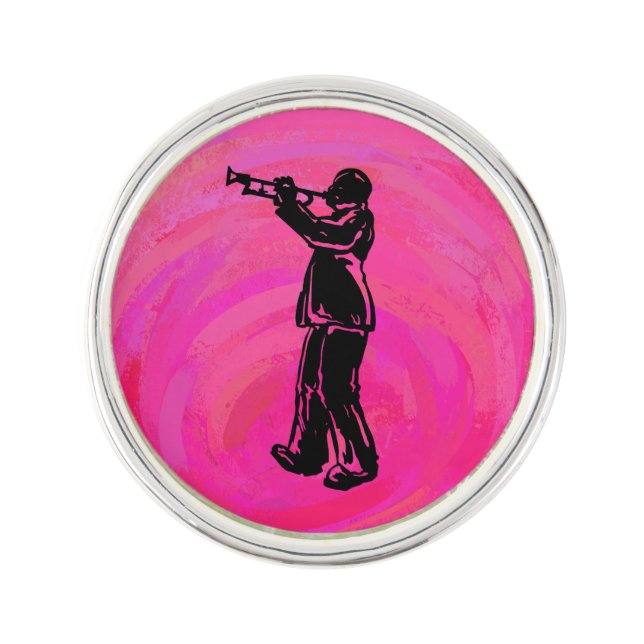New York Boogie Nights Trumpet Hot pink Lapel Pin (Front)