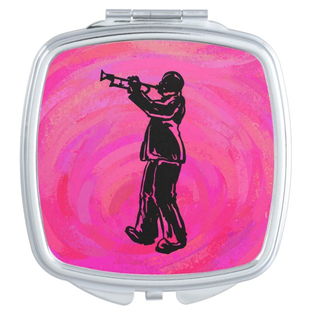 New York Boogie Nights Trumpet Hot pink Makeup Mirror (Front)