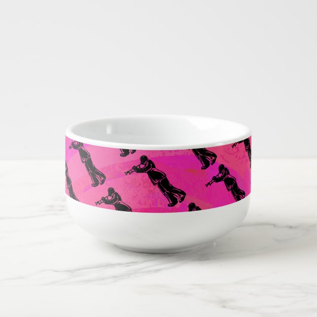 New York Boogie Nights Trumpet Hot pink Soup Mug (Front)