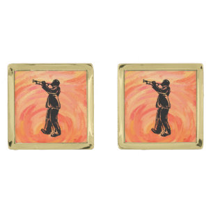 New York Boogie Nights Trumpet Orange Cufflinks