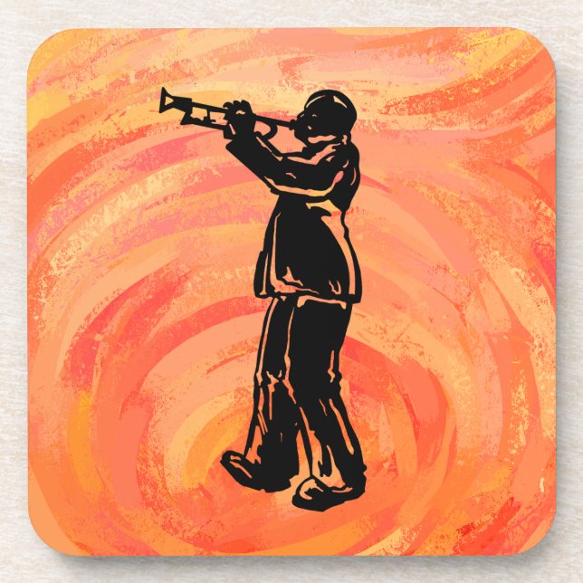 New York Boogie Nights Trumpet Orange Drink Coaster (Front)