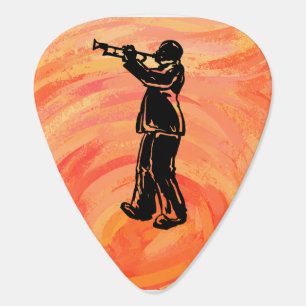 New York Boogie Nights Trumpet Orange Guitar Pick