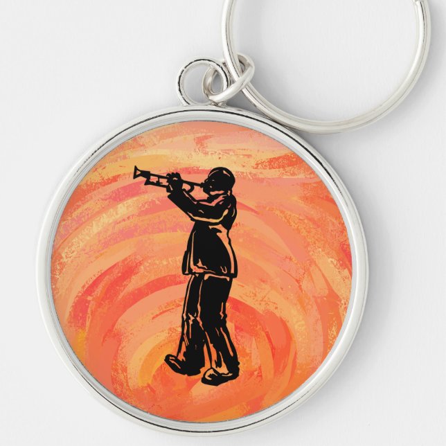 New York Boogie Nights Trumpet Orange Keychain (Front)