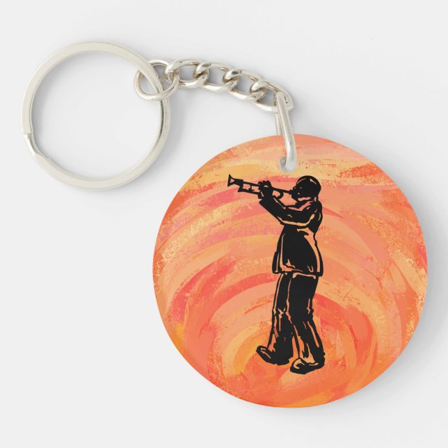 New York Boogie Nights Trumpet Orange Keychain (Front)