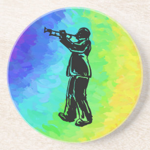 New York Boogie Nights Trumpet Rainbow Drink Coaster