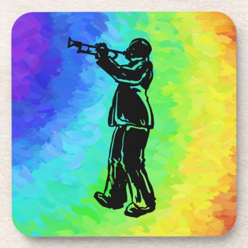 New York Boogie Nights Trumpet Rainbow Drink Coaster