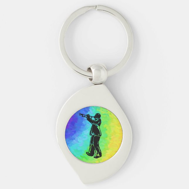 New York Boogie Nights Trumpet Rainbow Keychain (Front)
