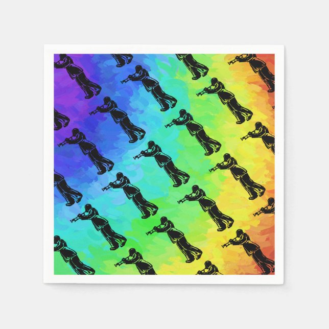 New York Boogie Nights Trumpet Rainbow Napkins (Front)