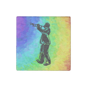 New York Boogie Nights Trumpet Rainbow Stone Magnet
