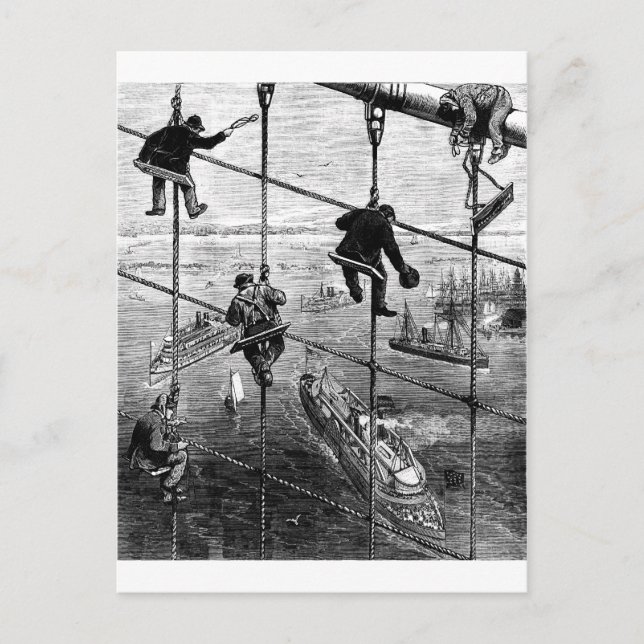 New York, Booklyn Bridge, 1883 Postcard (Front)