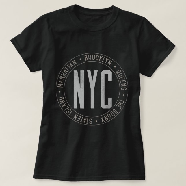 New York Boroughs Five Boroughs NYC Lovers and Res T-Shirt (Design Front)