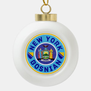 New York Bosnian American Christmas Ornament