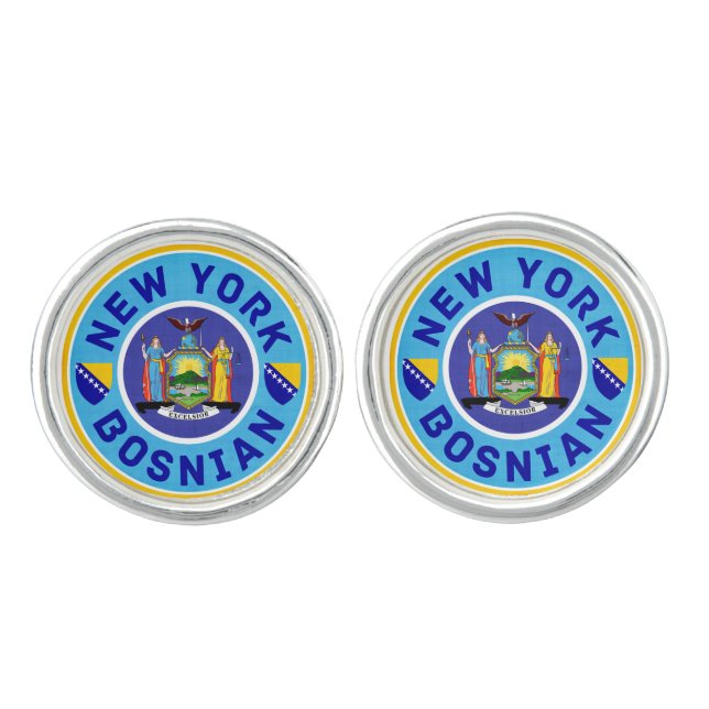 New York Bosnian American Cufflinks (Front)