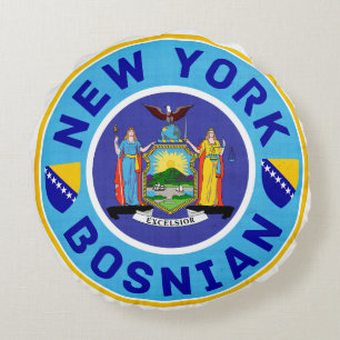 New York Bosnian American Round Pillow